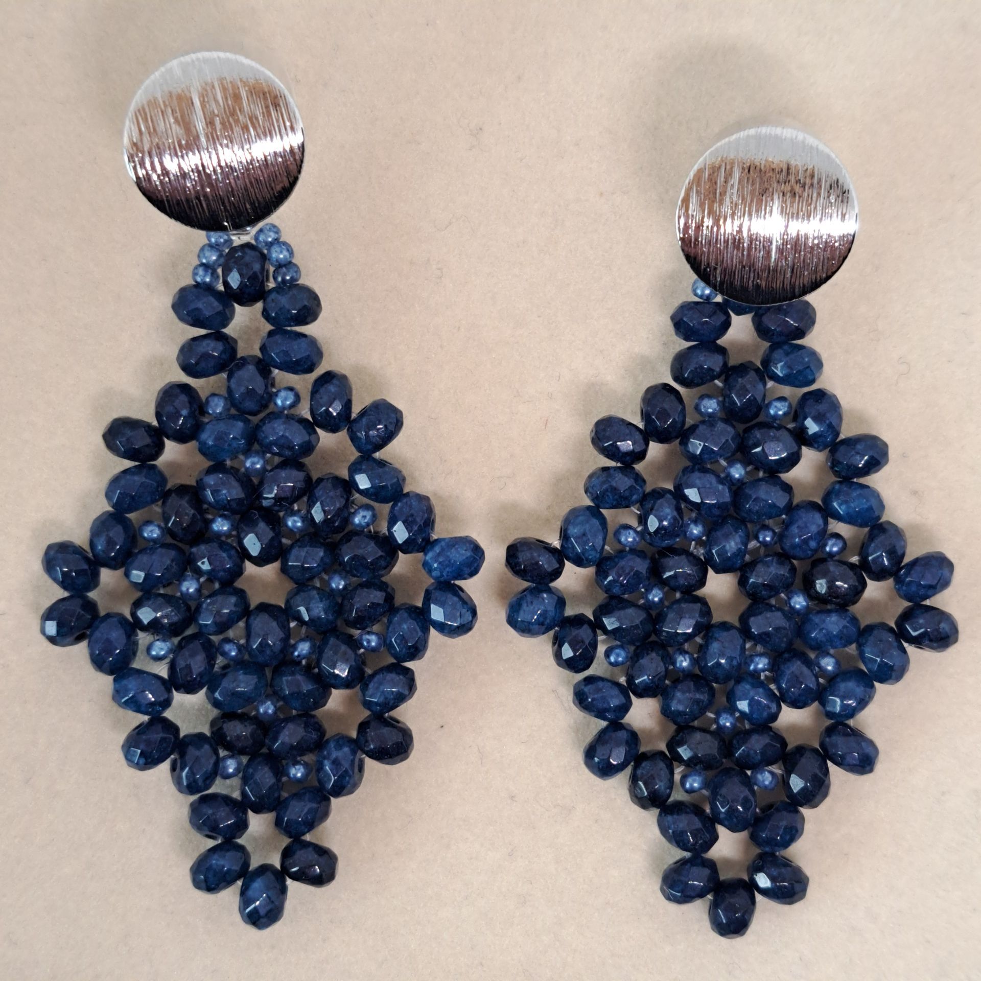 197, Oorbellen deminblauw - Ruit