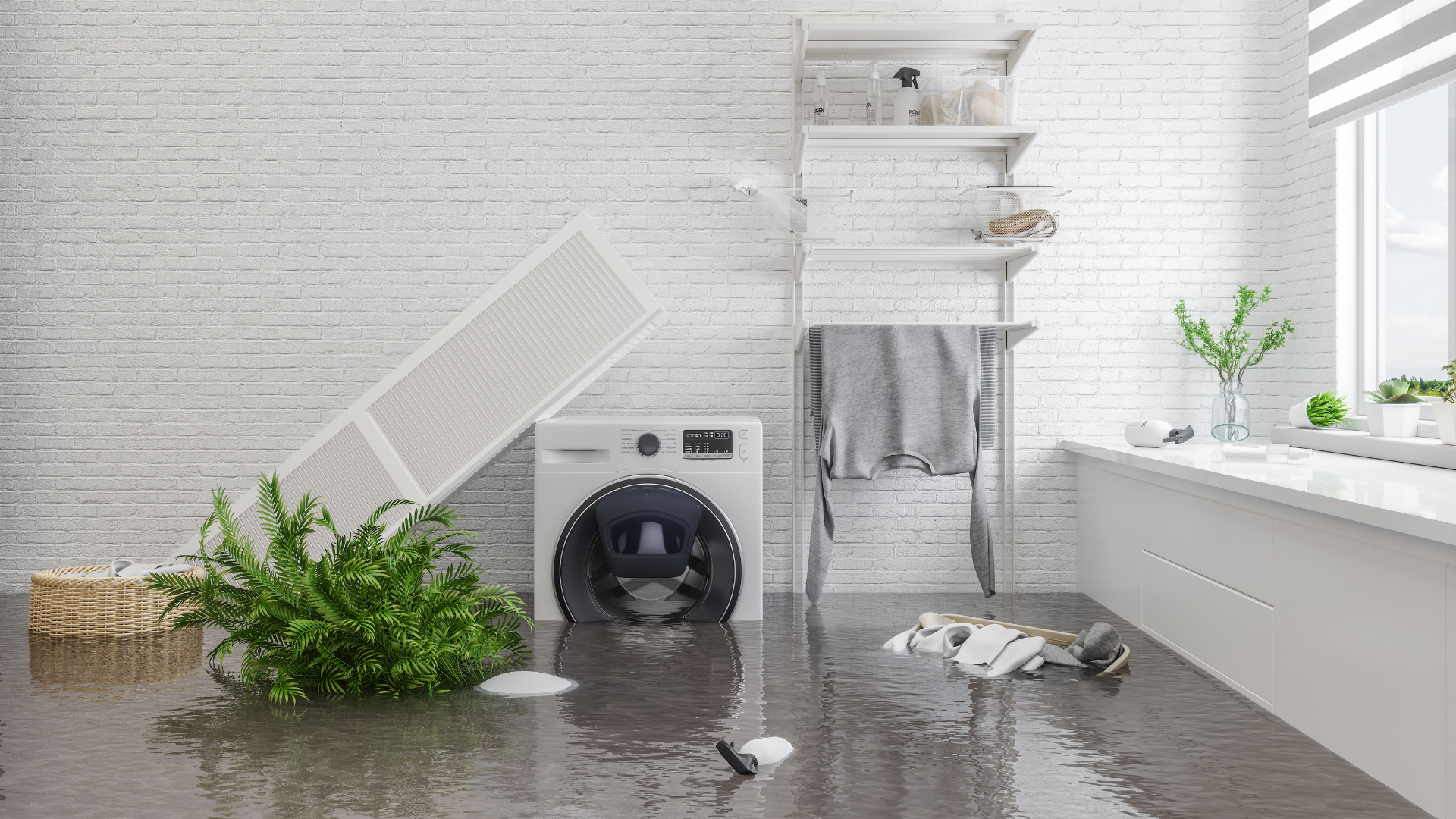 A plumber is fixing a sink with a wrench.