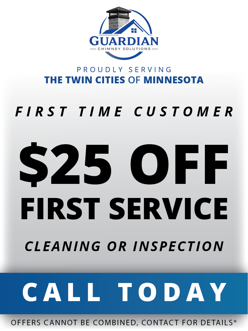 A sign that says $ 25 off flue caps