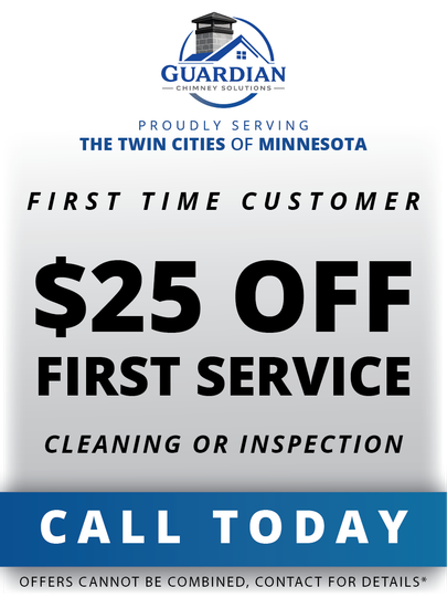 A sign that says $ 25 off flue caps