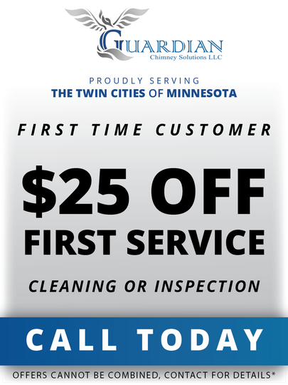 An advertisement for $ 25 off first service cleaning or inspection