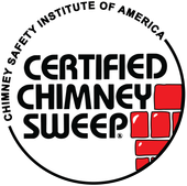 The logo for the safety institute of america certified chimney sweeper.