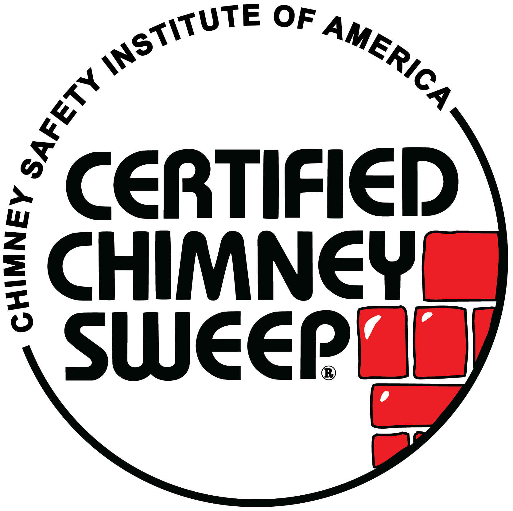 The logo for the safety institute of america certified chimney sweeper.