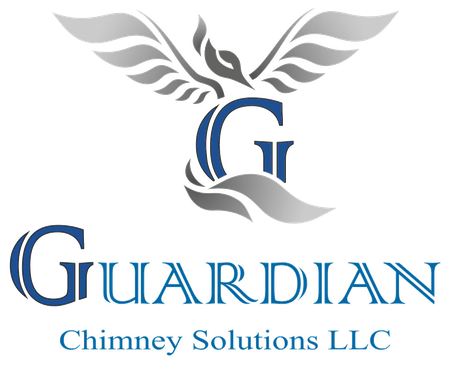 The logo for guardian chimney solutions llc has a bird on it.