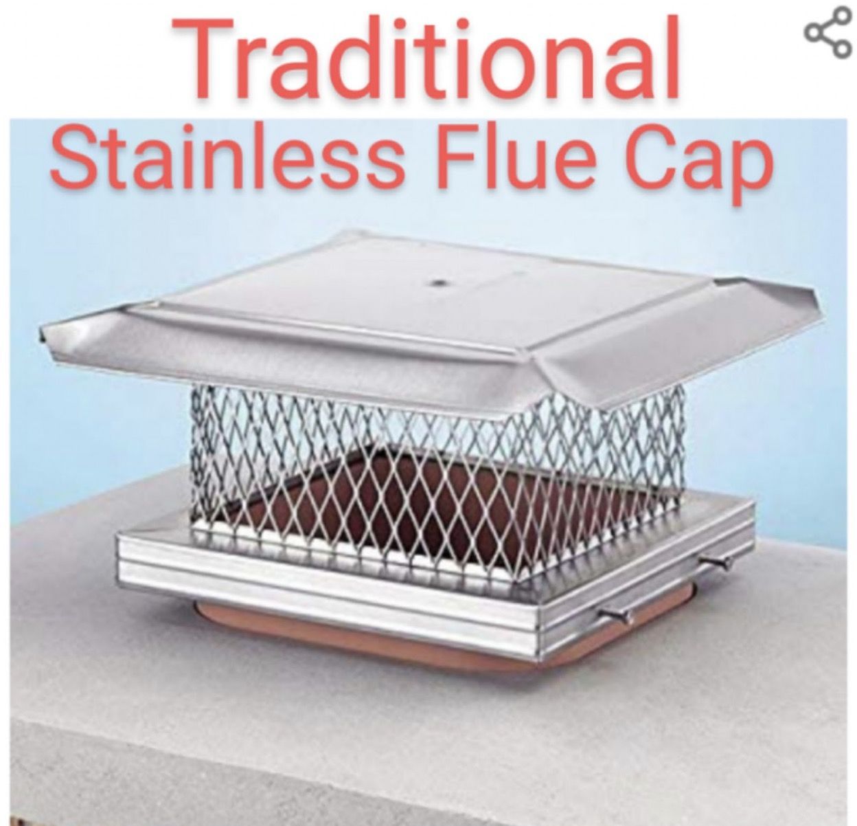 A picture of a traditional stainless flue cap