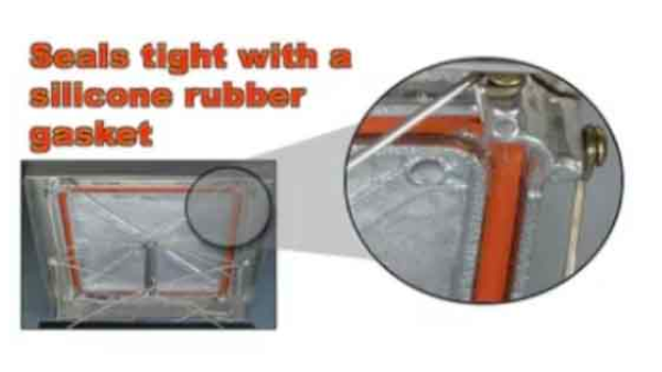 A seal is tight with a silicone rubber gasket