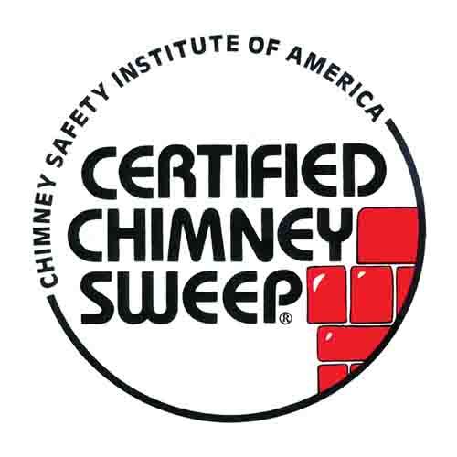 The logo for the chimney safety institute of america is a certified chimney sweeper.