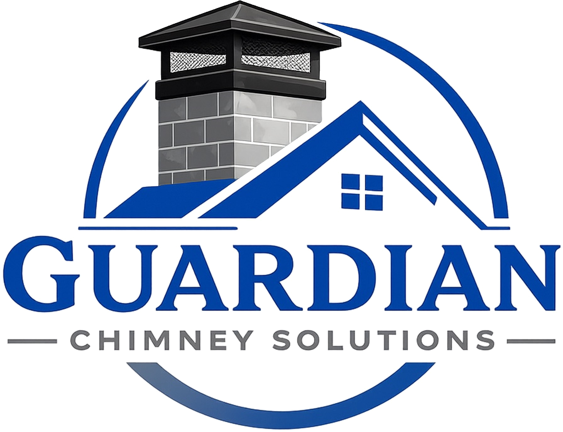The logo for guardian chimney solutions llc has a bird on it.