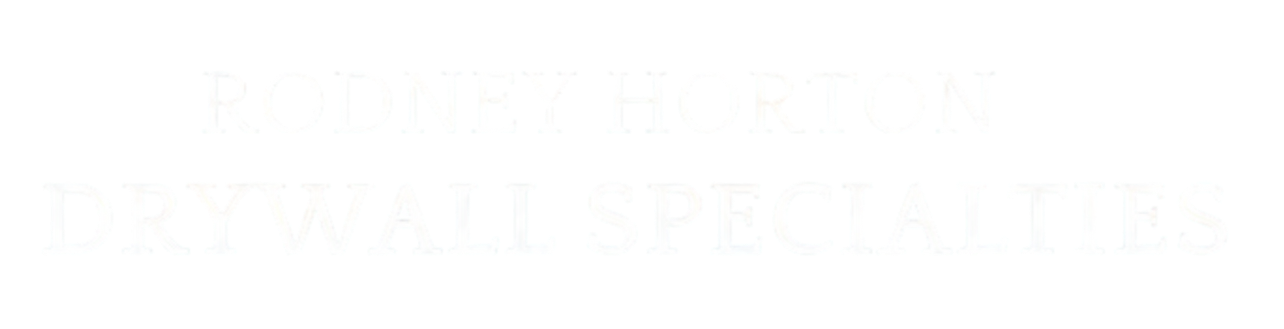Horton Drywall Specialties logo in white on a transparent background.