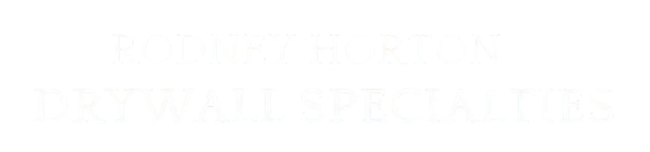 Logo for Horton Drywall Specialties. Text is white, arched at the top.