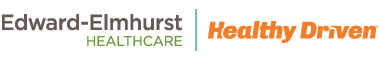 The logo for edward elmhurst healthcare is healthy driven