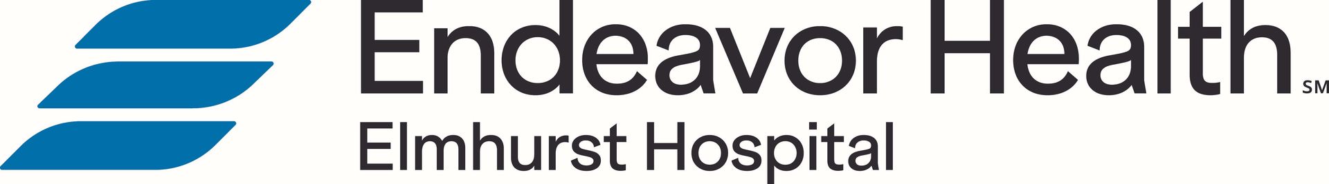 Endeavor health elmhurst hospital logo on a white background