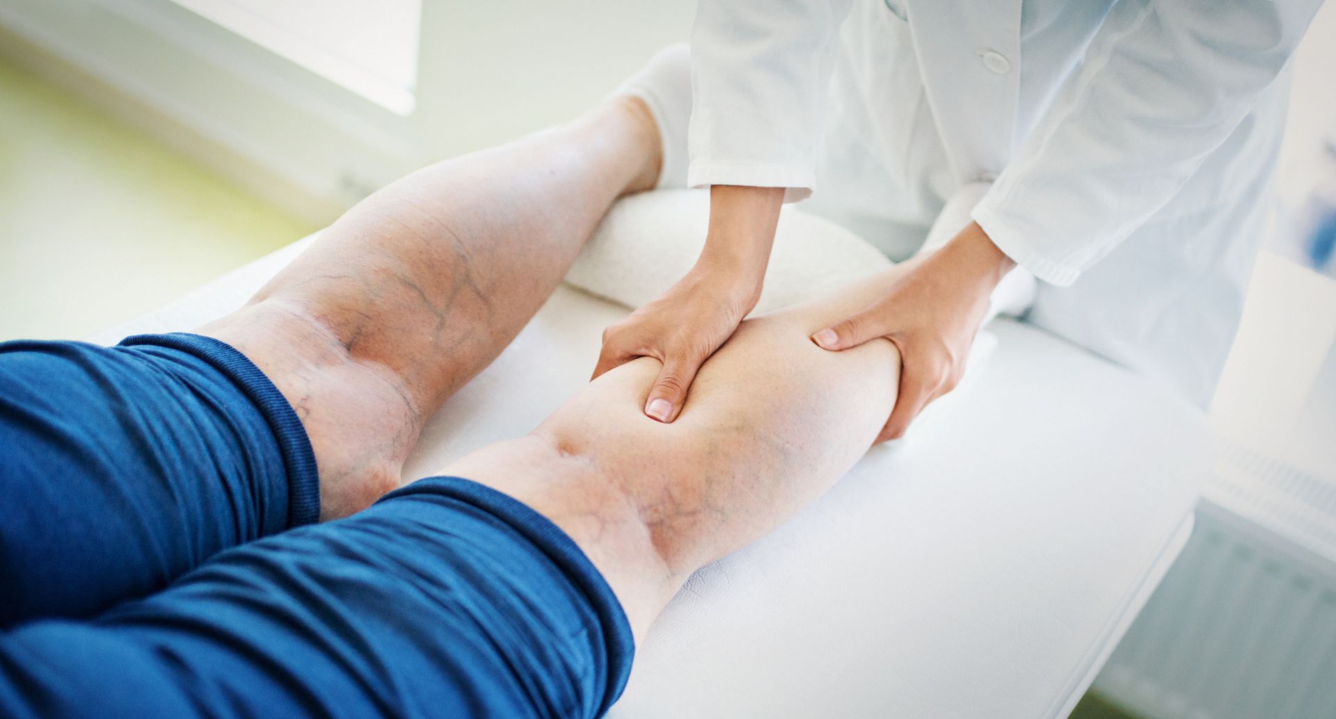 Leg of a Senior Woman Receiving Med Spa Massage | Jacksonville, FL - Ponte Vedra Vein Institute