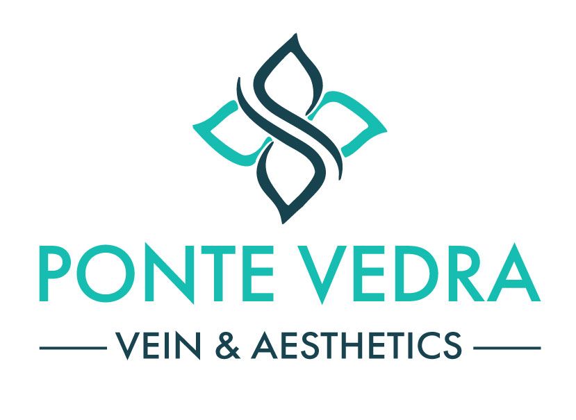 Logo for Ponte Vedra Vein Institute: teal graphic over text.