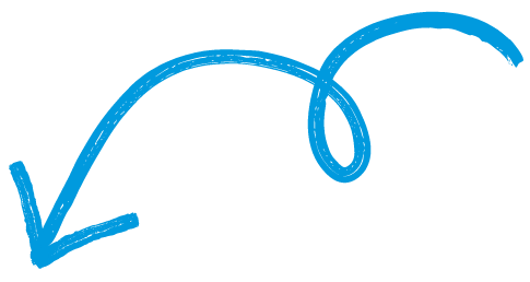 a blue arrow pointing down on a white background