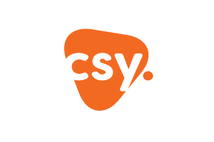 Orange logo with the letters