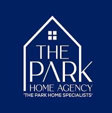 The park home agency logo on a blue background.