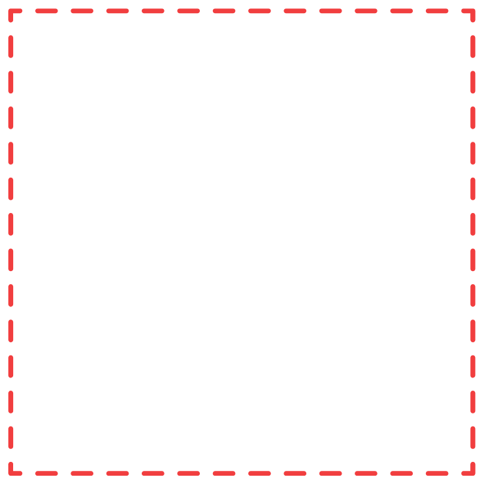 A square with red dotted lines on a white background.