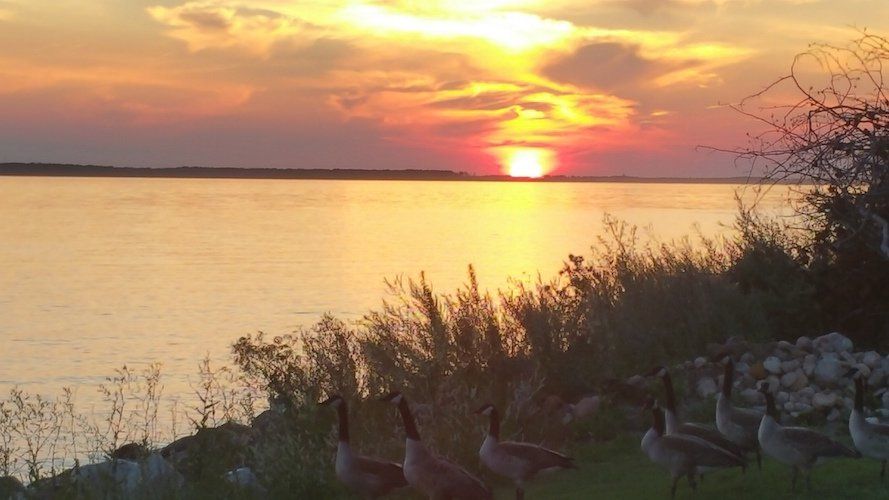 Sunset over Lake Sakakawea