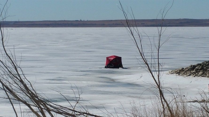 Ice fishing on Lake Sakakawea