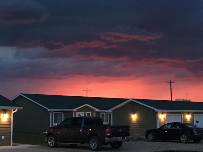 Prairie Meadows Townhomes at sunset