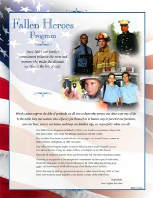 a poster with a collage of fallen heroes on it