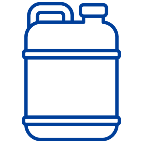 A blue line drawing of a barrel with a handle on a white background.