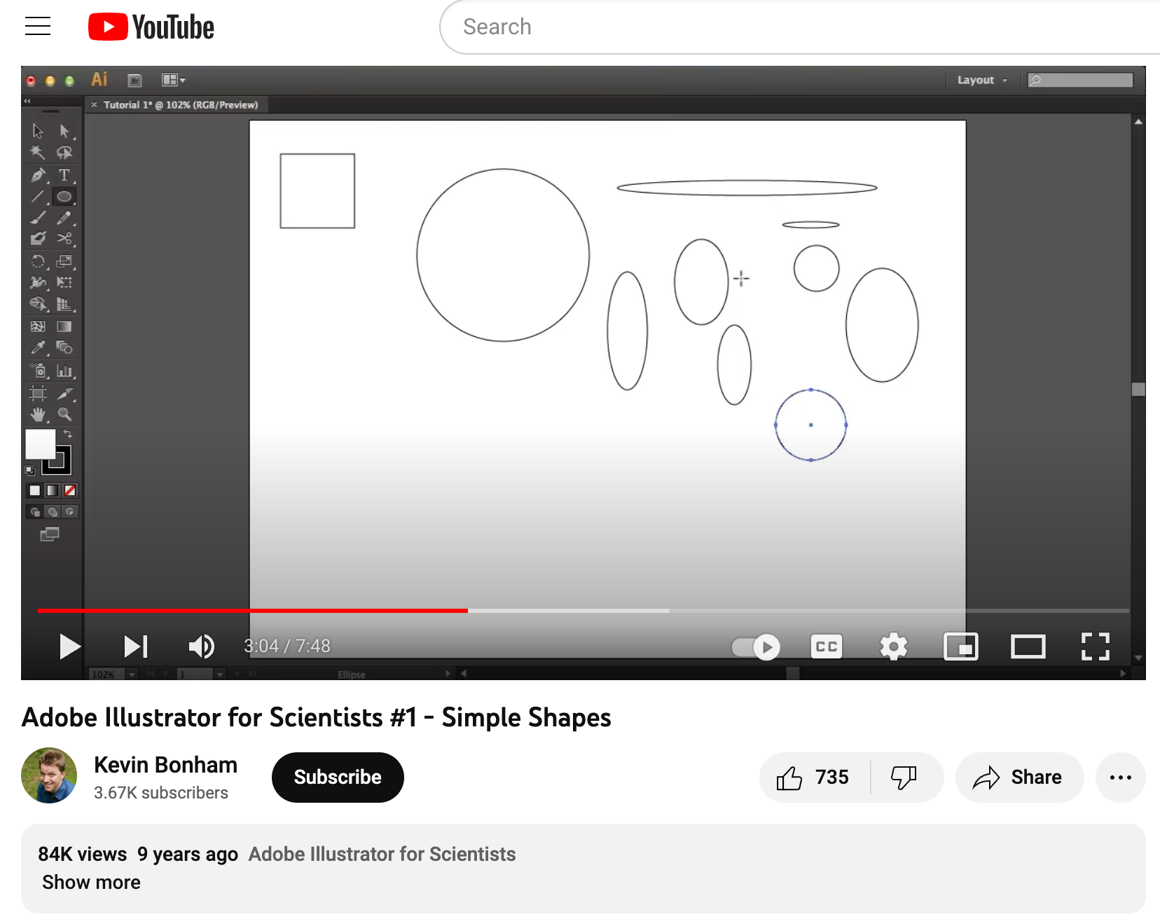 Kevin Bonham Adobe Illustrator for Scientists YouTube Channel