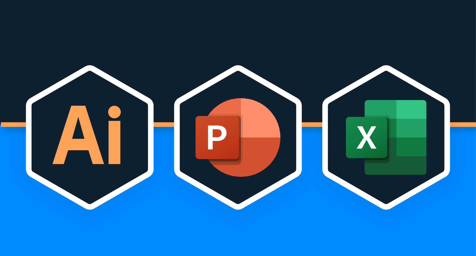 Adobe Illustrator, PowerPoint and Excel template icons