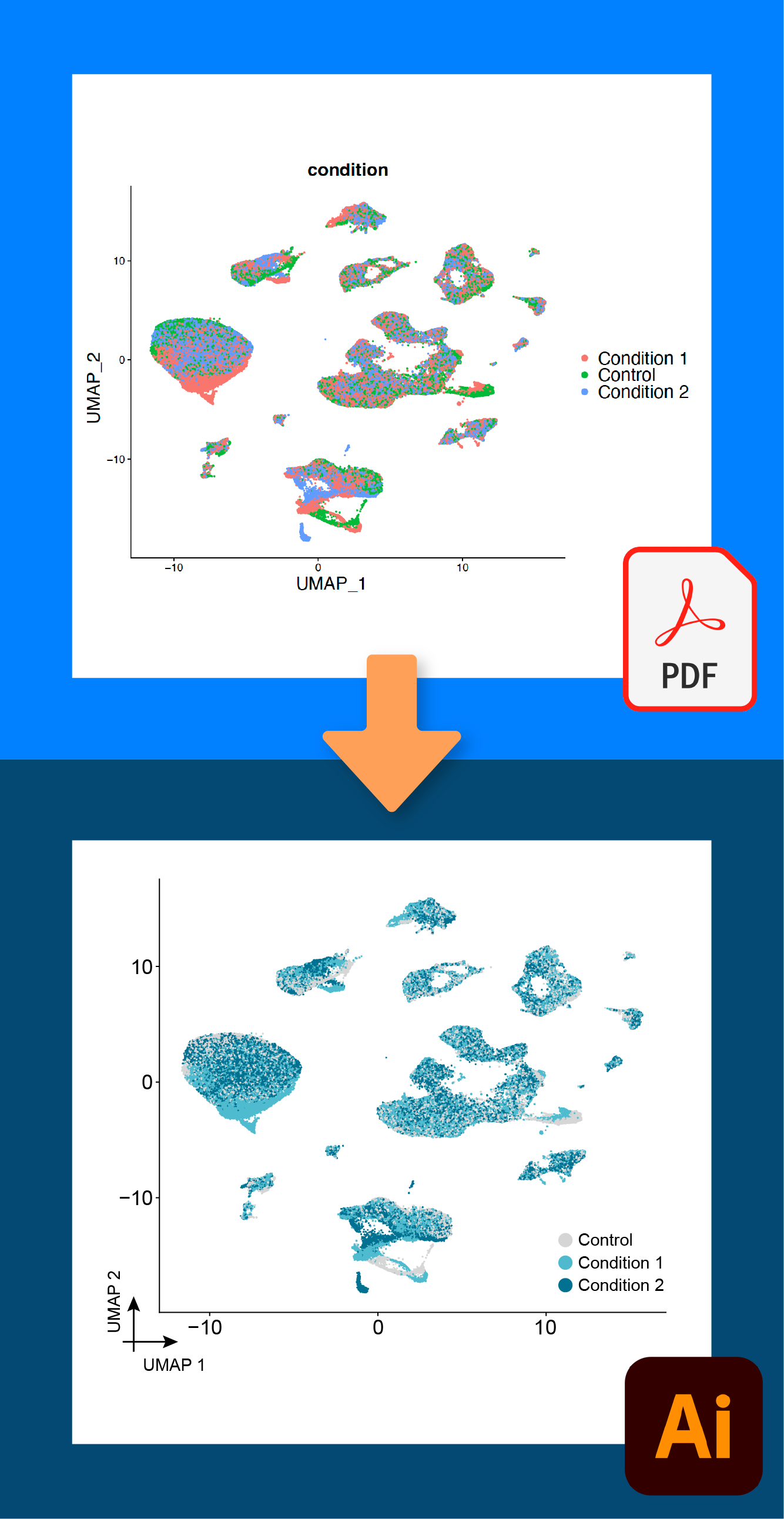 UMAP clustering data visualization example