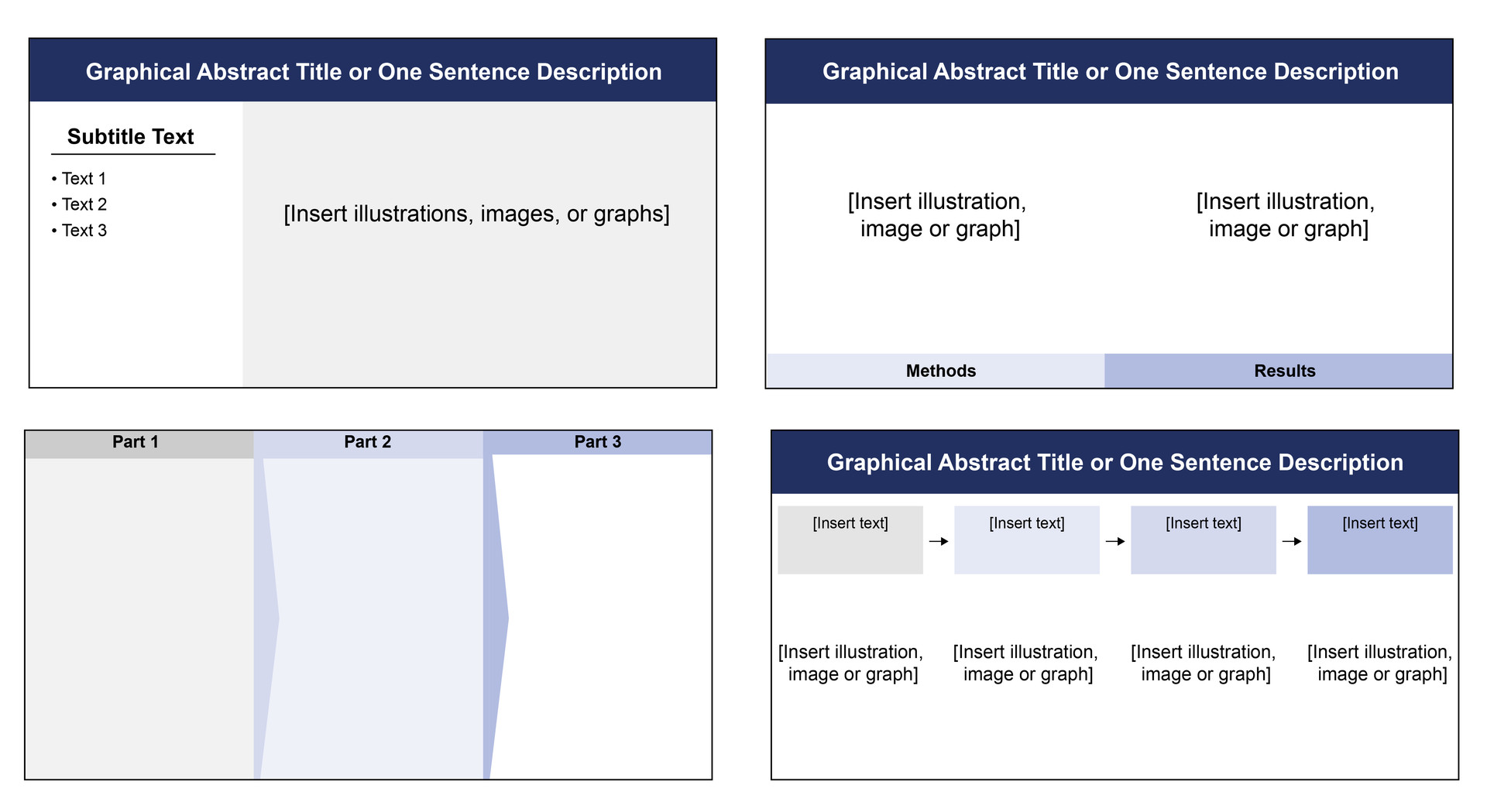Graphical abstract examples with left-to-right designs