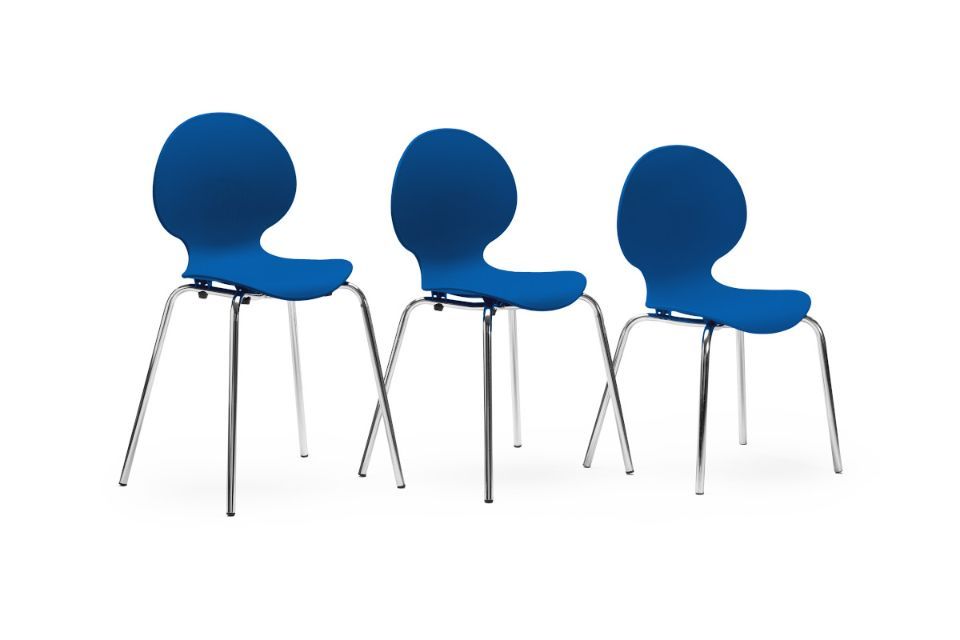 production blue chairs