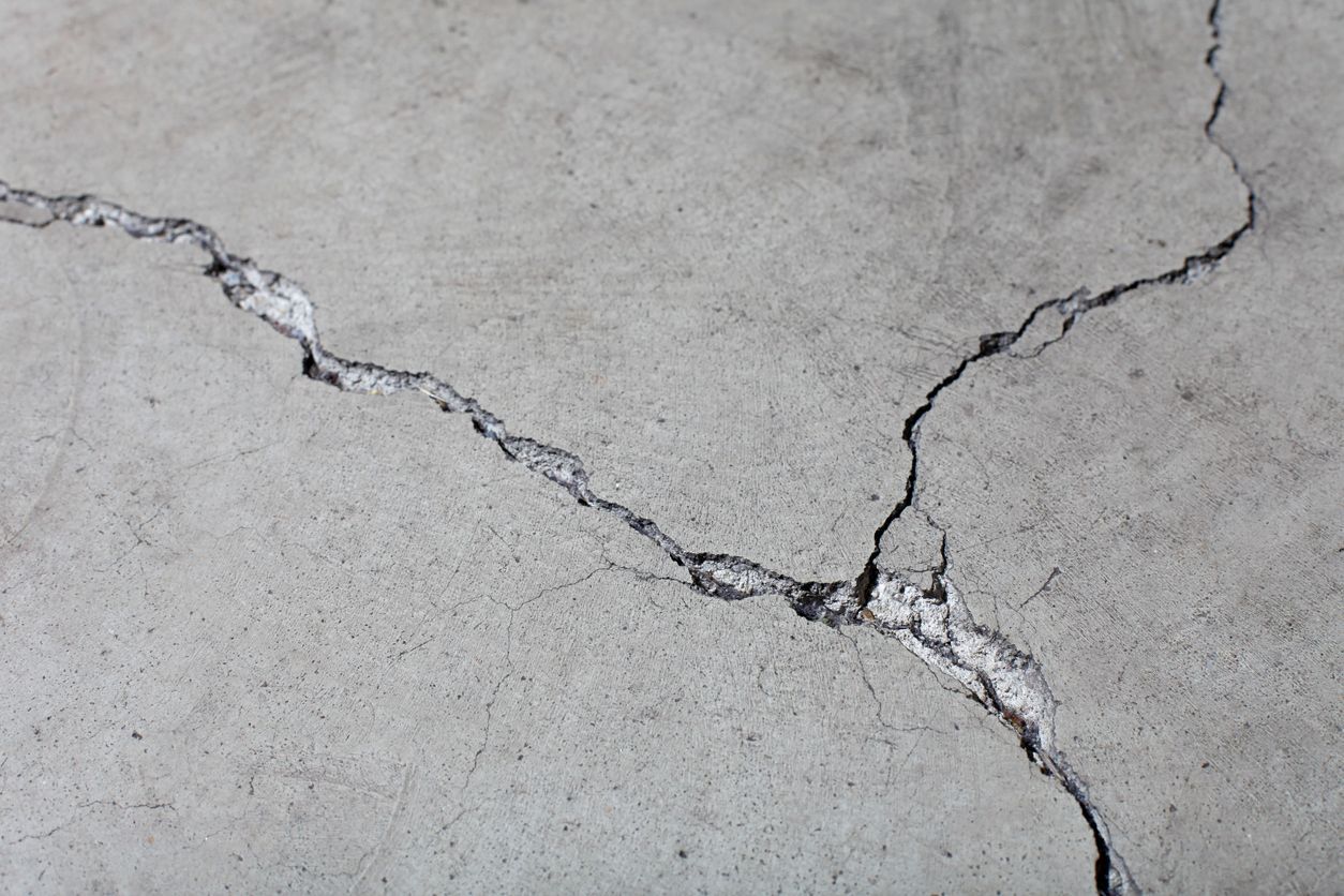 A crack in a basement wall