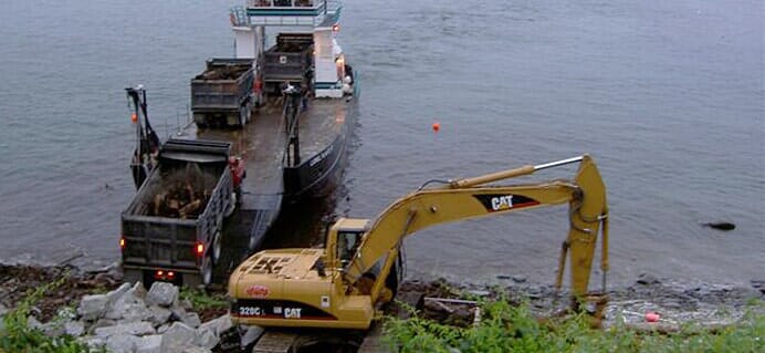 Excavator And Boat — Cape Elizabeth, ME — L.P. Murray & Sons, Inc.