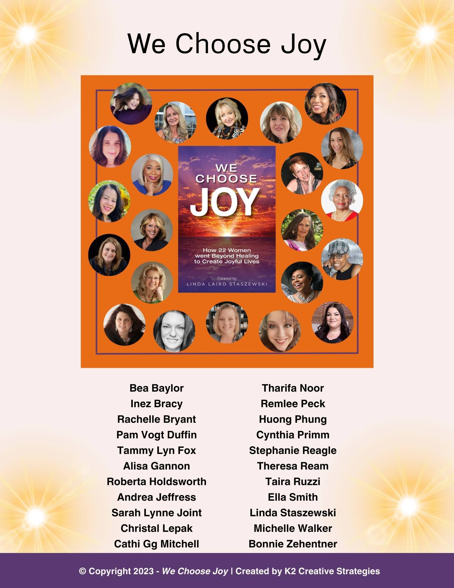 A poster for a book called we choose joy