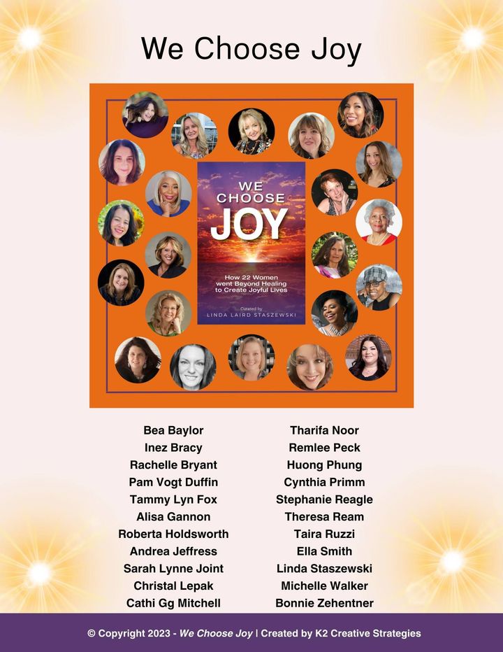 A poster for a book called we choose joy