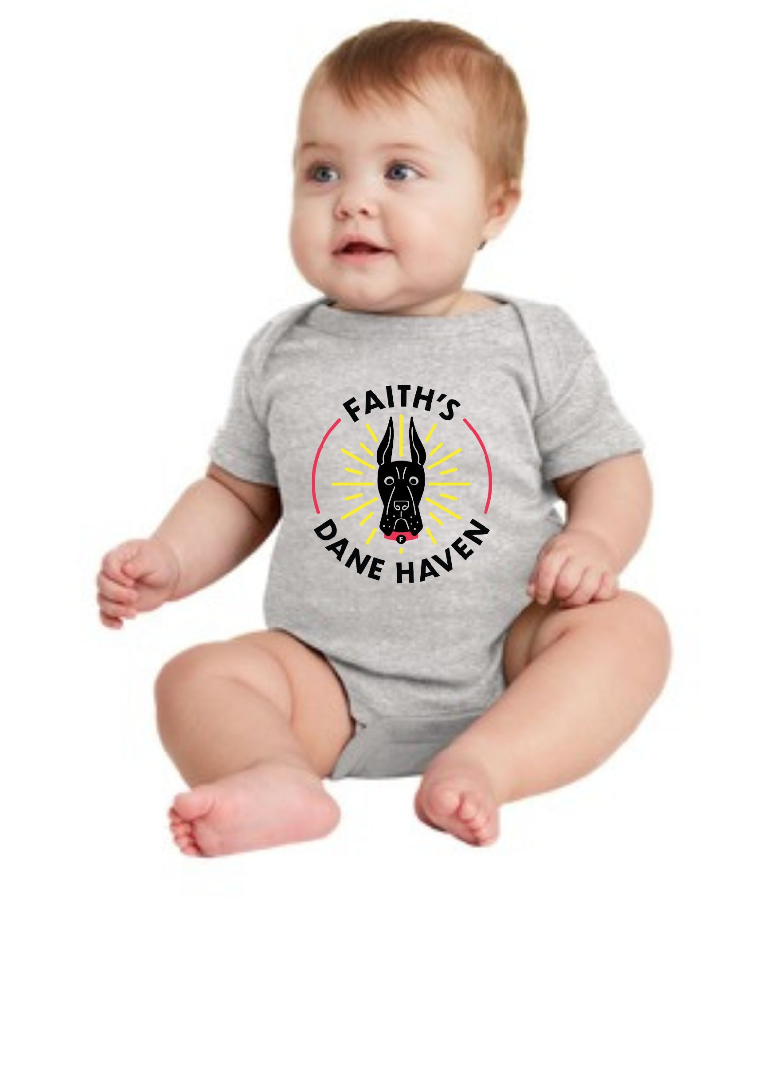 A soft FDH infant onesie with comfy rib cotton, lap shoulders, and a quick three‑snap closure for easy changes.