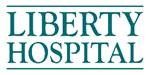 Logo of Liberty Hospital, teal text on a white background with a teal horizontal line above and below the text.
