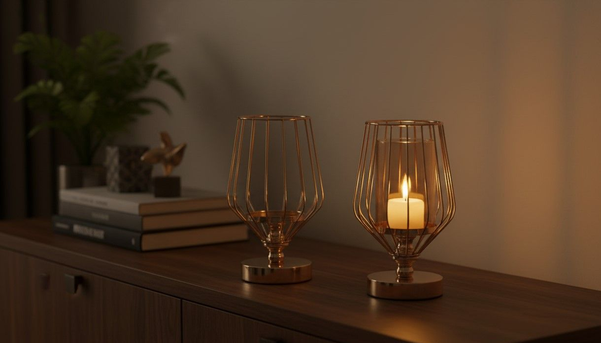 Medium Gold Candle Holder 