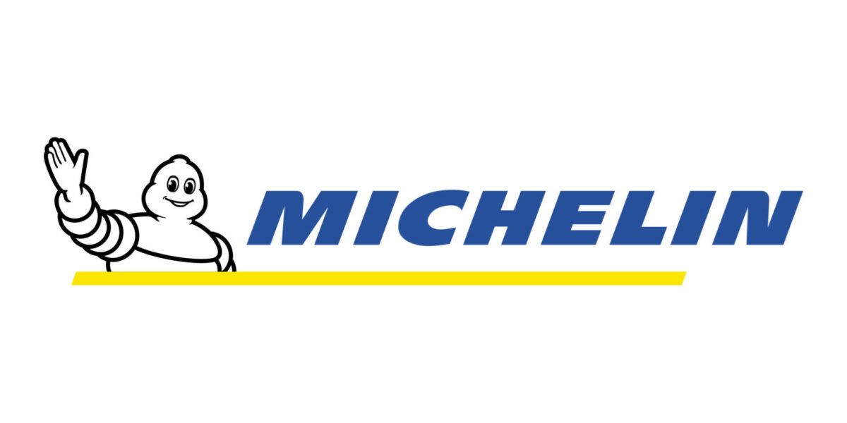 The logo for michelin is a cartoon character waving his hand.