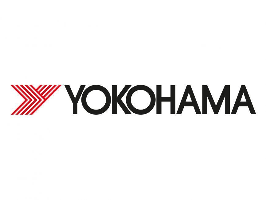 The yokohama logo is black and red on a white background.