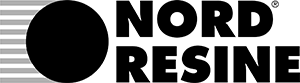 Un logo in bianco e nero per nord resine