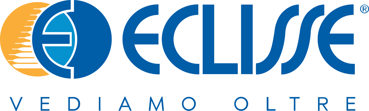 A blue and orange logo for eclipse vediamo oltre