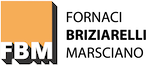 The logo for fornaci briziarelli marsciano is orange and black.