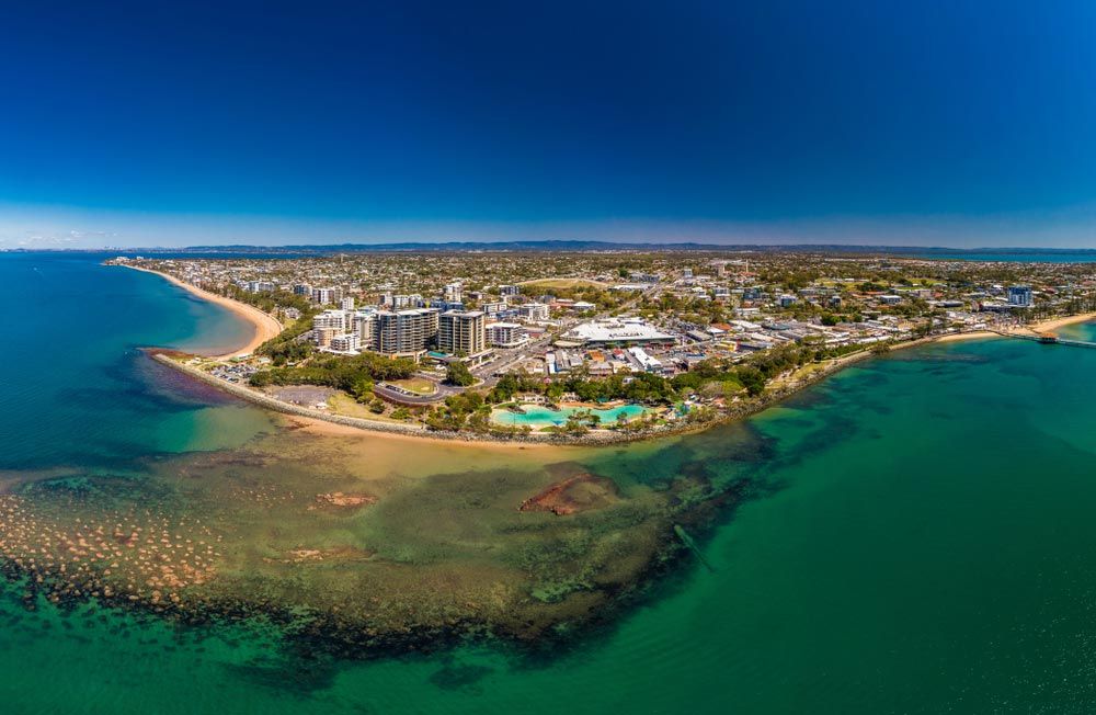Aerial drone view of Settlement Cove Lagoon — Metal Fabrication in Brisbane, QLD