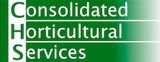 A green sign that says consolidated horticultural services