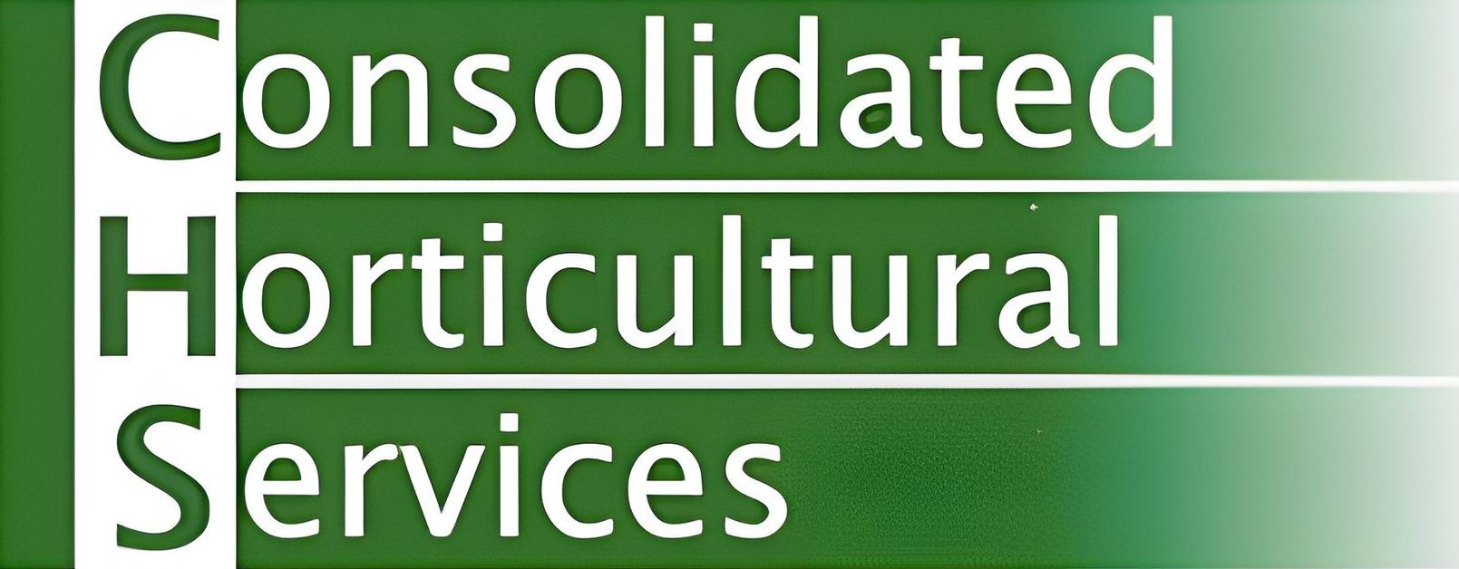 A green sign that says consolidated horticultural services