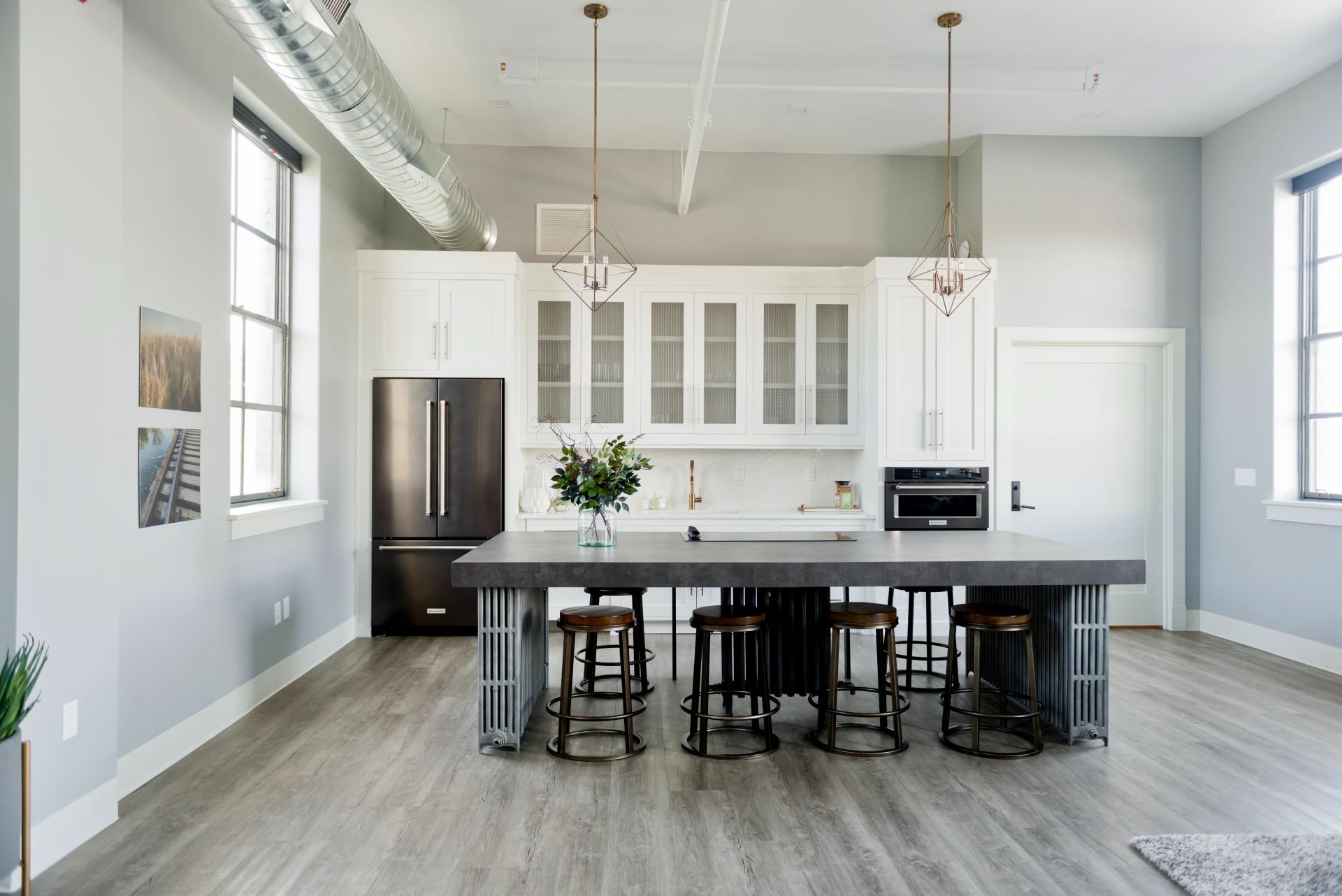 Grey Hardwood Kitchen Floor