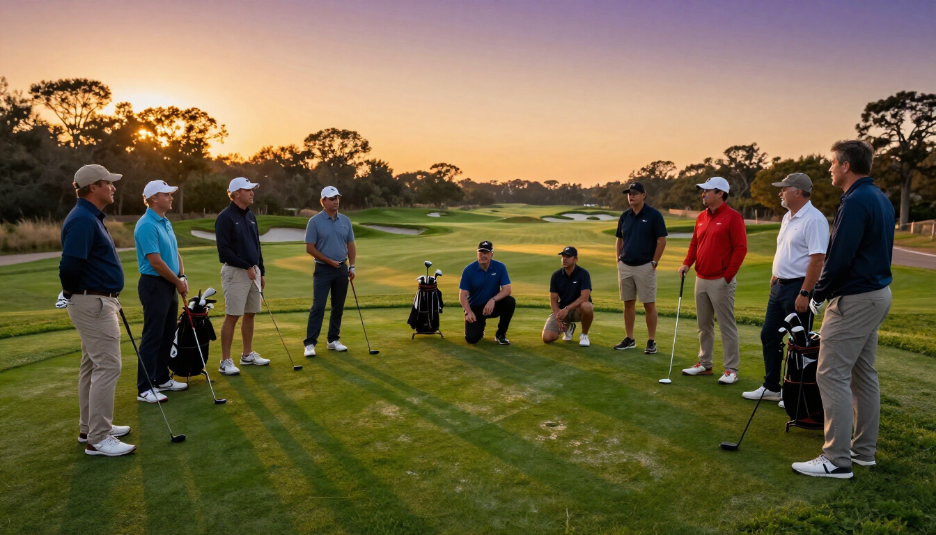Golf clinic event on a practice green