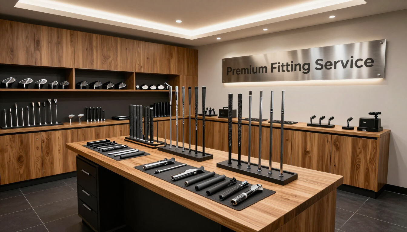 Golf club fitting tools and repair workspace